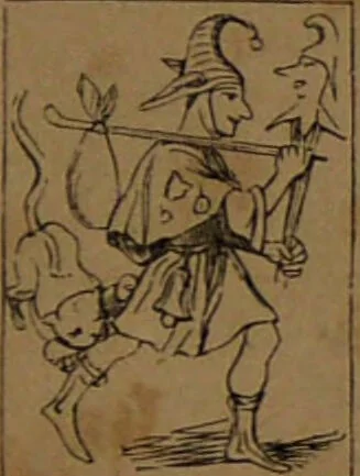 An illustration from L'art de tirer les cartes : révélations complètes sur les destinées au moyen des cartes et des tarots d'après les méthodes les plus certaines, suivis d'un jeu des patiences / par Johannès Trismégiste [i.e. Lorambert]. Orné de 150 figures., 1845, leaf 117