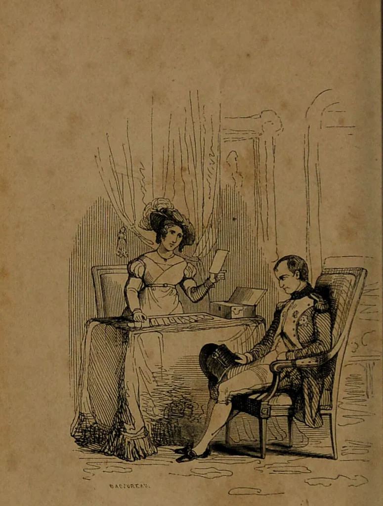 An illustration from L'art de tirer les cartes : révélations complètes sur les destinées au moyen des cartes et des tarots d'après les méthodes les plus certaines, suivis d'un jeu des patiences / par Johannès Trismégiste [i.e. Lorambert]. Orné de 150 figures., 1845, leaf 2