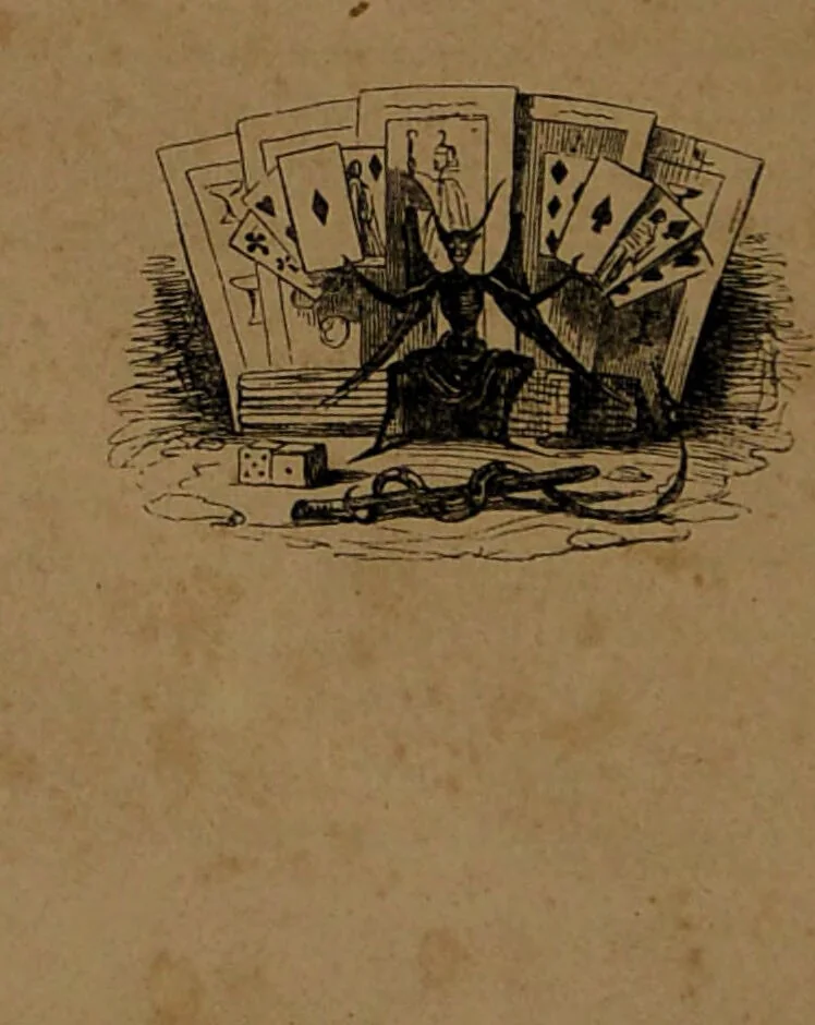 An illustration from L'art de tirer les cartes : révélations complètes sur les destinées au moyen des cartes et des tarots d'après les méthodes les plus certaines, suivis d'un jeu des patiences / par Johannès Trismégiste [i.e. Lorambert]. Orné de 150 figures., 1845, leaf 24