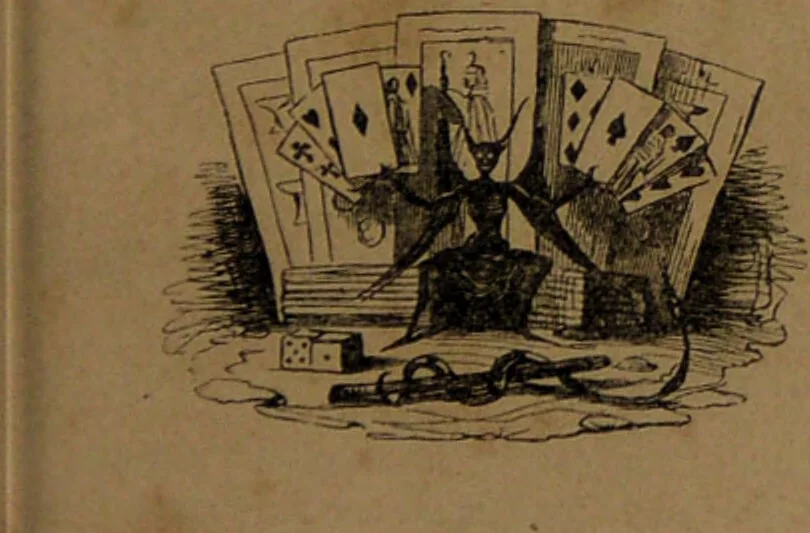 An illustration from L'art de tirer les cartes : révélations complètes sur les destinées au moyen des cartes et des tarots d'après les méthodes les plus certaines, suivis d'un jeu des patiences / par Johannès Trismégiste [i.e. Lorambert]. Orné de 150 figures., 1845, leaf 31