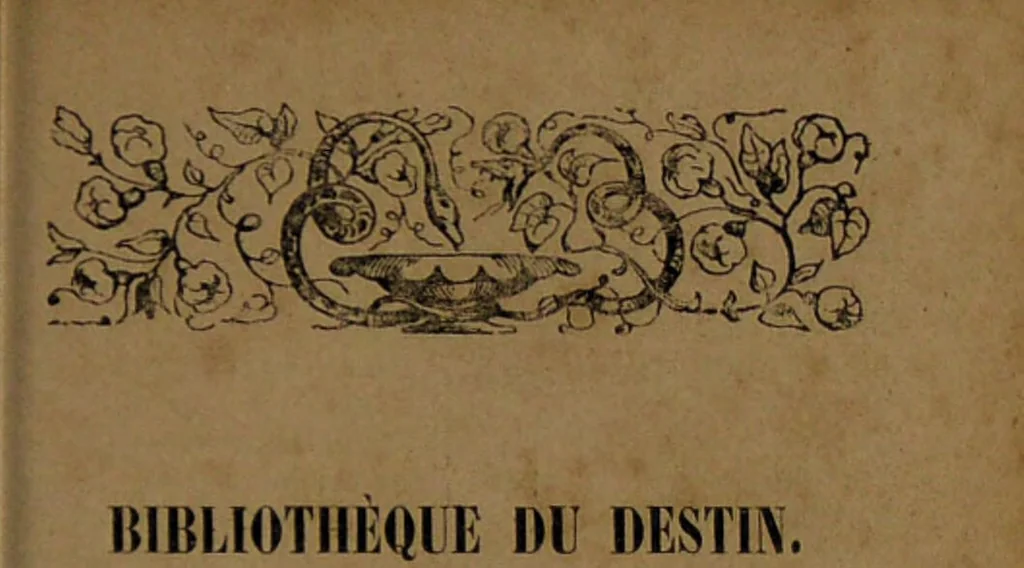 An illustration from L'art de tirer les cartes : révélations complètes sur les destinées au moyen des cartes et des tarots d'après les méthodes les plus certaines, suivis d'un jeu des patiences / par Johannès Trismégiste [i.e. Lorambert]. Orné de 150 figures., 1845, leaf 5
