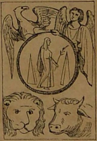 An illustration from L'art de tirer les cartes : révélations complètes sur les destinées au moyen des cartes et des tarots d'après les méthodes les plus certaines, suivis d'un jeu des patiences / par Johannès Trismégiste [i.e. Lorambert]. Orné de 150 figures., 1845, leaf 78