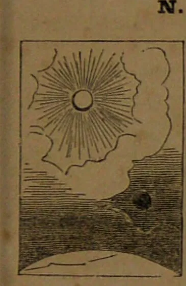 An illustration from L'art de tirer les cartes : révélations complètes sur les destinées au moyen des cartes et des tarots d'après les méthodes les plus certaines, suivis d'un jeu des patiences / par Johannès Trismégiste [i.e. Lorambert]. Orné de 150 figures., 1845, leaf 79