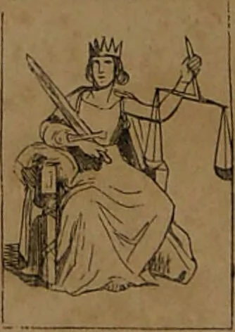 An illustration from L'art de tirer les cartes : révélations complètes sur les destinées au moyen des cartes et des tarots d'après les méthodes les plus certaines, suivis d'un jeu des patiences / par Johannès Trismégiste [i.e. Lorambert]. Orné de 150 figures., 1845, leaf 80