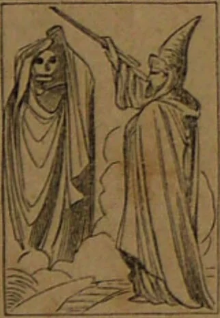 An illustration from L'art de tirer les cartes : révélations complètes sur les destinées au moyen des cartes et des tarots d'après les méthodes les plus certaines, suivis d'un jeu des patiences / par Johannès Trismégiste [i.e. Lorambert]. Orné de 150 figures., 1845, leaf 83