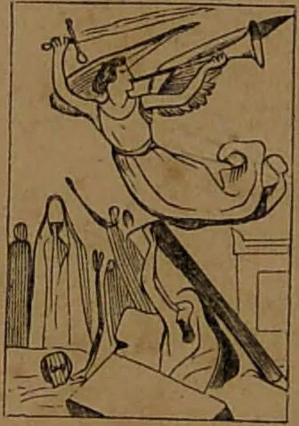 An illustration from L'art de tirer les cartes : révélations complètes sur les destinées au moyen des cartes et des tarots d'après les méthodes les plus certaines, suivis d'un jeu des patiences / par Johannès Trismégiste [i.e. Lorambert]. Orné de 150 figures., 1845, leaf 84