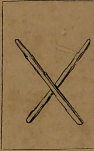 An illustration from L'art de tirer les cartes : révélations complètes sur les destinées au moyen des cartes et des tarots d'après les méthodes les plus certaines, suivis d'un jeu des patiences / par Johannès Trismégiste [i.e. Lorambert]. Orné de 150 figures., 1845, leaf 94
