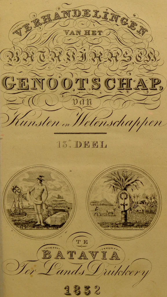 An illustration from Verhandelingen van het Bataviaasch Genootschap, van Kunsten en Wetenschappen. 13de. deel., 1832, leaf 5
