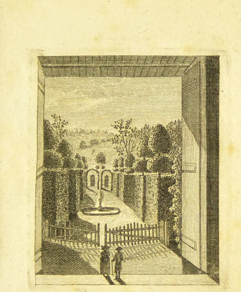 An illustration from Deinach : Luft, Lage, Vergnügungen, Bequemlichkeiten und Vortheile für die Gesundheit, die ein Aufenthalt bey diesem Brunnen gewähren kan. / [Johann Georg Zahn]., 1789, leaf 5