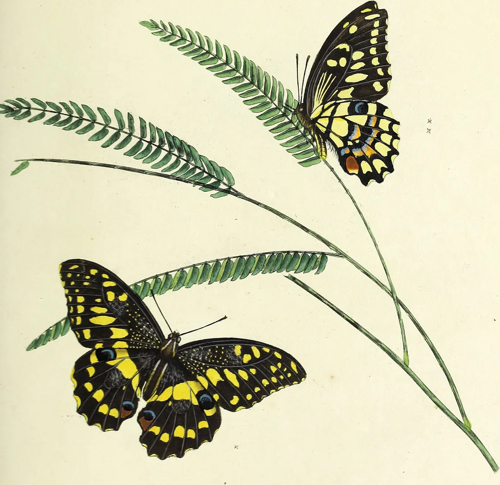 An illustration from An epitome of the natural history of the insects of China. Comprising figures and descriptions of upwards of one hundred new, singular, and beautiful species; together with some that are of importance in medicine, domestic economy, &c. The figures are accurately drawn, engraved and coloured, from specimens of the insects; the descriptions are arranged according to the system of Linnæus; with references to the writings of Fabricius, and other systematic authors / By E. Donovan., 1798, leaf 121