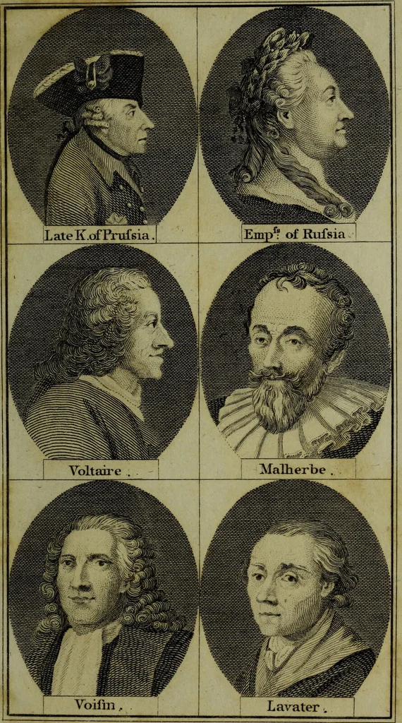An illustration from Essays on physiognomy; for the promotion of the knowledge and the love of mankind / Written in the German language by J.C. Lavater. Abridged from Mr. Holcroft's translation., 1793, leaf 321