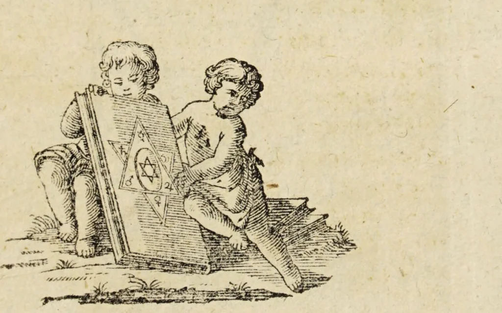 An illustration from Annulus Platonis: oder physikalisch-chymische Erklärung der Natur nach ihrer entstehung, erhaltung und zerstohrung von einer Gesellschaft ächter Naturforscher aufs neue verbessert und mit vielen wichtigen Anmerkungen hrsg., 1781, leaf 589
