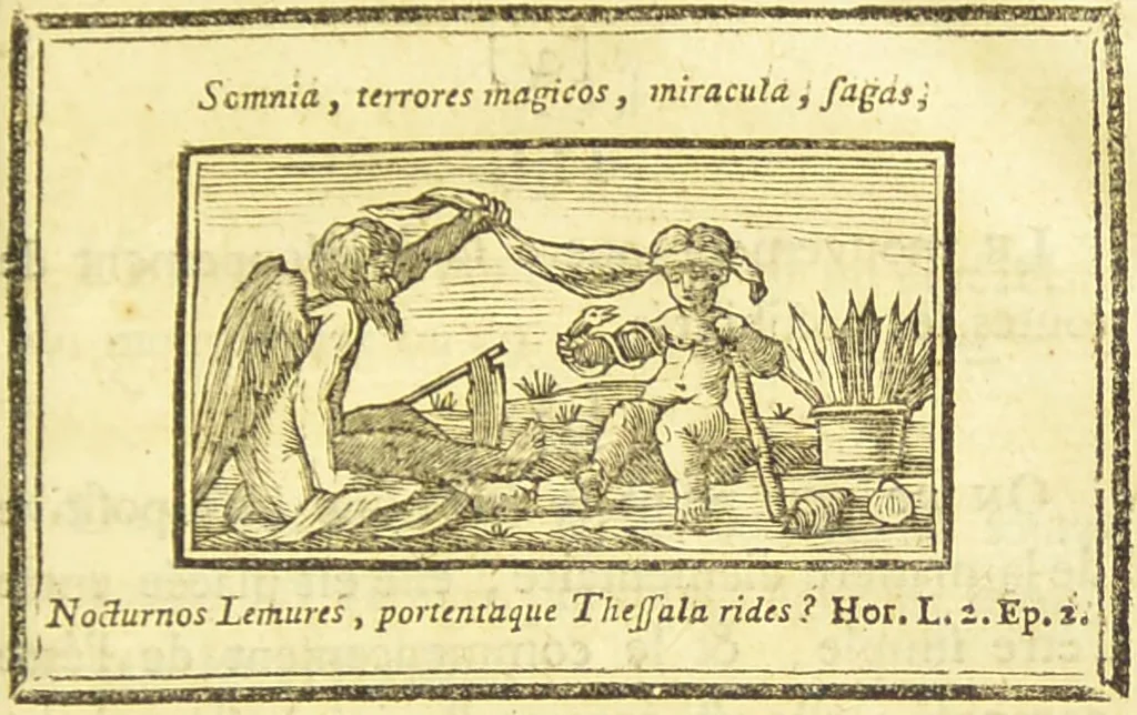 An illustration from Aphorismes de M. Mesmer, dictés à l'assemblée de ses éleves. Et dans lesquels on trouve ses principes sa théorie et les moyens de magnétiser; le tout formant un corps de doctrine ... Ouvrage mis au jour par M. Caullet de Veaumorel / [Franz Anton Mesmer]., 1785, leaf 57