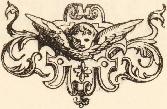 An illustration from Loves garland, or, Posies for rings, hand-kerchers, & gloves and such pretty tokens that lovers send their loves. A reprint. Whereunto is added a collection of posie mottoes ... entitled, Ye garland of ye Sette of odd volumes. To which is prefixed an introduction, in which some trite things are said concerning the efforts of the early alchemists to transmute the baser metals into gold ... / by James Roberts Brown., 1883, leaf 11
