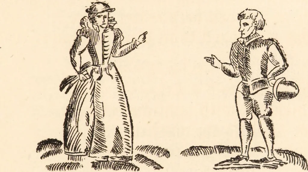 An illustration from Loves garland, or, Posies for rings, hand-kerchers, & gloves and such pretty tokens that lovers send their loves. A reprint. Whereunto is added a collection of posie mottoes ... entitled, Ye garland of ye Sette of odd volumes. To which is prefixed an introduction, in which some trite things are said concerning the efforts of the early alchemists to transmute the baser metals into gold ... / by James Roberts Brown., 1883, leaf 69
