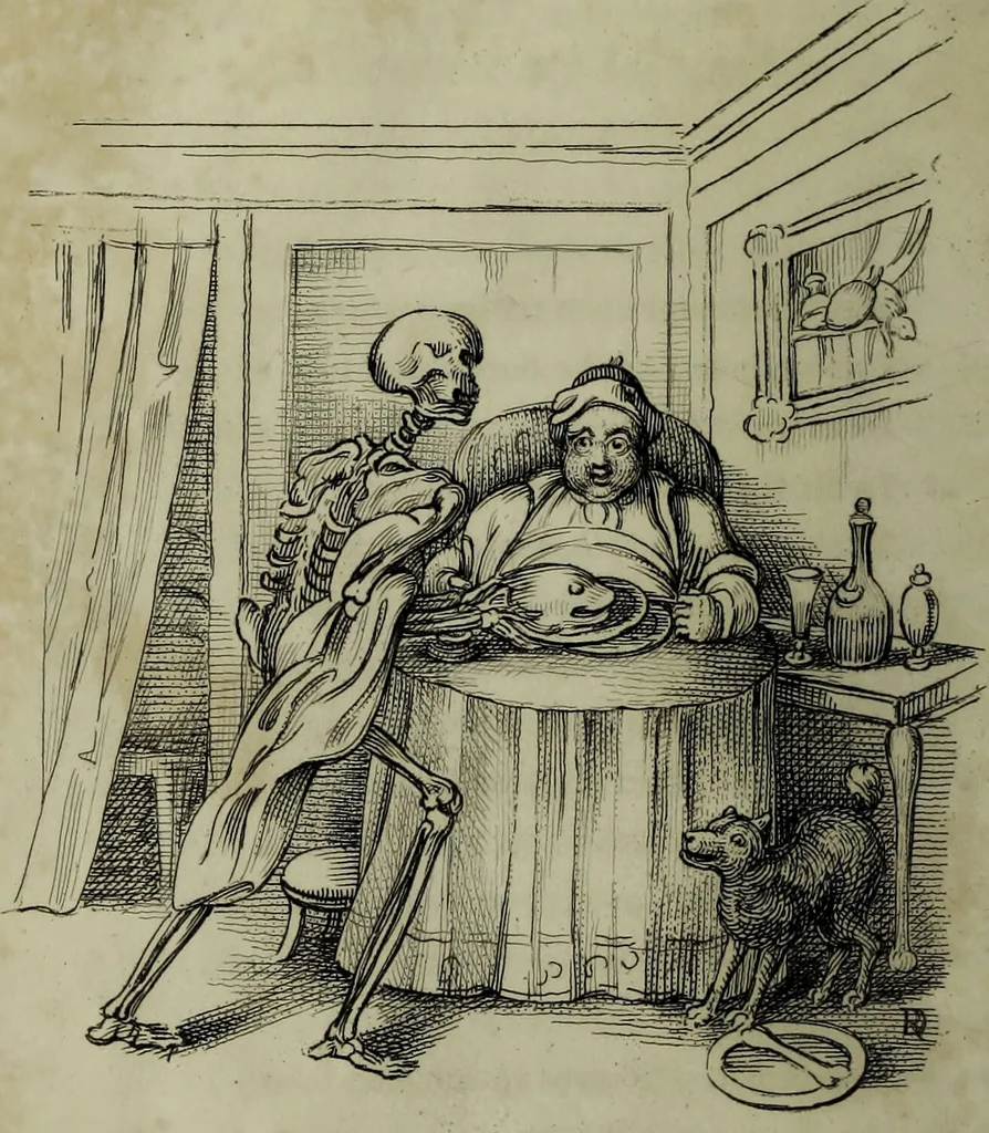 An illustration from Death's doings; consisting of numerous original compositions, in prose and verse, the friendly contributions of various writers; principally intended as illustrations of twenty four plates, designed and etched by R. Dagley / [Richard Dagley]., 1826, leaf 238