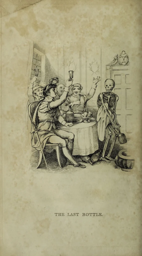 An illustration from Death's doings; consisting of numerous original compositions, in prose and verse, the friendly contributions of various writers; principally intended as illustrations of twenty four plates, designed and etched by R. Dagley / [Richard Dagley]., 1826, leaf 250
