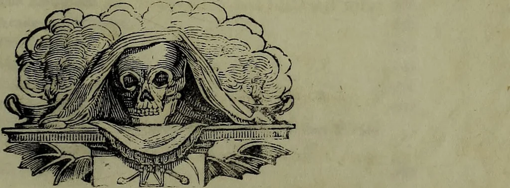An illustration from Death's doings; consisting of numerous original compositions, in prose and verse, the friendly contributions of various writers; principally intended as illustrations of twenty four plates, designed and etched by R. Dagley / [Richard Dagley]., 1826, leaf 443