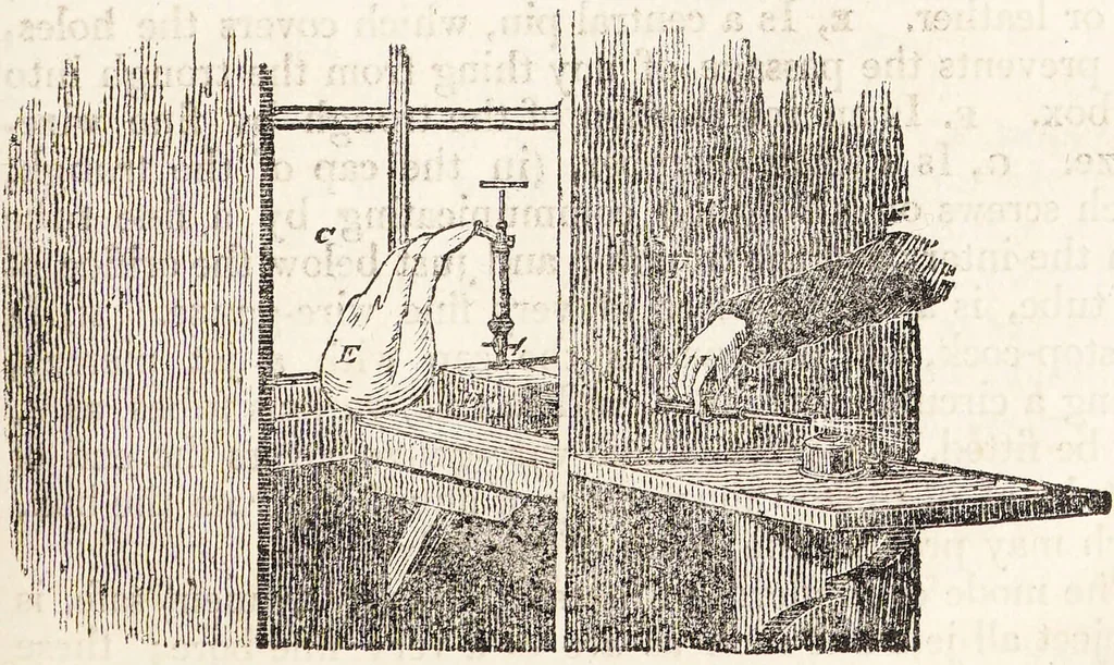 An illustration from One thousand processes in manufactures and experiments in chemistry / [Colin Mackenzie]., 1825, leaf 195