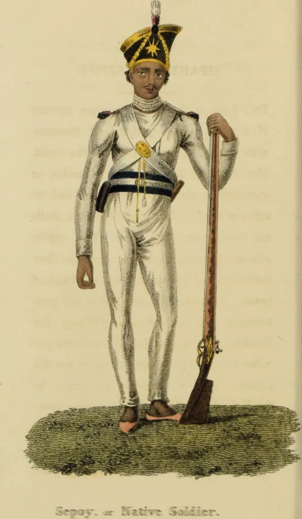 An illustration from Asiatic costumes; a series of forty-four coloured engravings, from designs taken from life: with a description to each subject / By Captain Smith, 44th Regiment., 1828, leaf 138