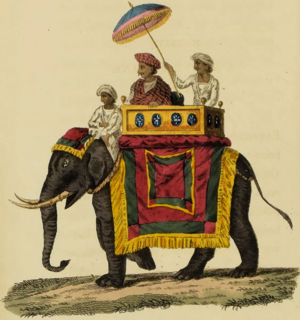 An illustration from Asiatic costumes; a series of forty-four coloured engravings, from designs taken from life: with a description to each subject / By Captain Smith, 44th Regiment., 1828, leaf 150