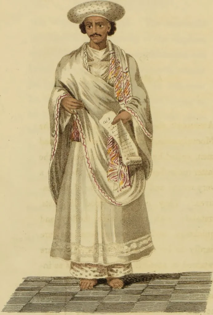 An illustration from Asiatic costumes; a series of forty-four coloured engravings, from designs taken from life: with a description to each subject / By Captain Smith, 44th Regiment., 1828, leaf 154