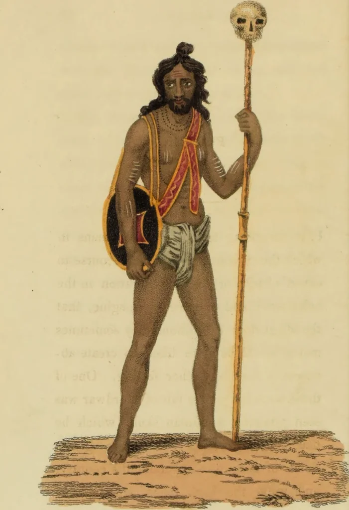 An illustration from Asiatic costumes; a series of forty-four coloured engravings, from designs taken from life: with a description to each subject / By Captain Smith, 44th Regiment., 1828, leaf 166