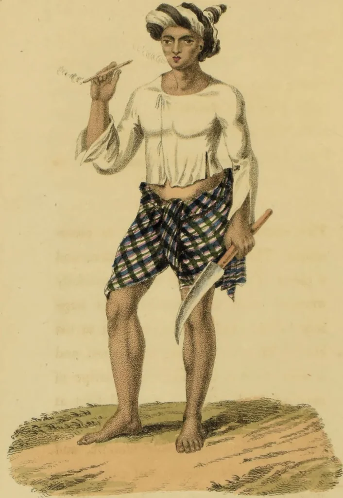 An illustration from Asiatic costumes; a series of forty-four coloured engravings, from designs taken from life: with a description to each subject / By Captain Smith, 44th Regiment., 1828, leaf 178