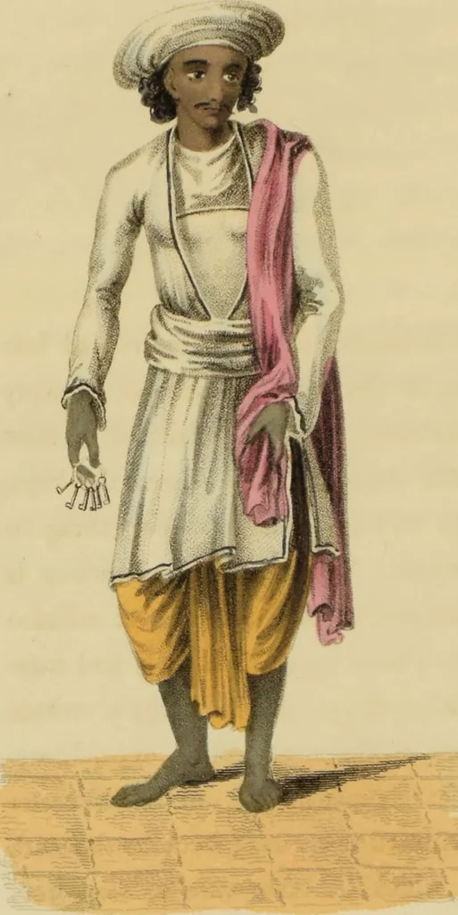 An illustration from Asiatic costumes; a series of forty-four coloured engravings, from designs taken from life: with a description to each subject / By Captain Smith, 44th Regiment., 1828, leaf 62