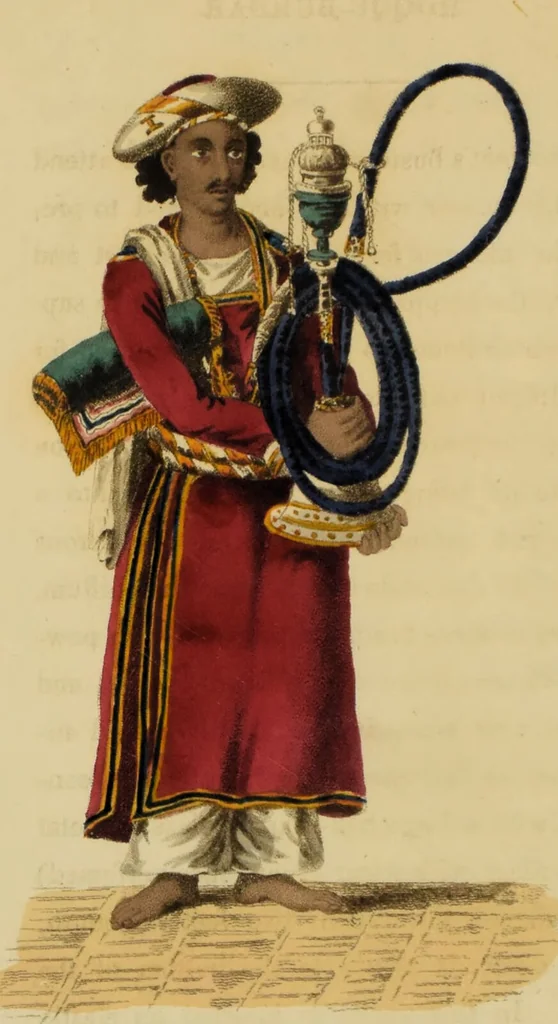 An illustration from Asiatic costumes; a series of forty-four coloured engravings, from designs taken from life: with a description to each subject / By Captain Smith, 44th Regiment., 1828, leaf 66