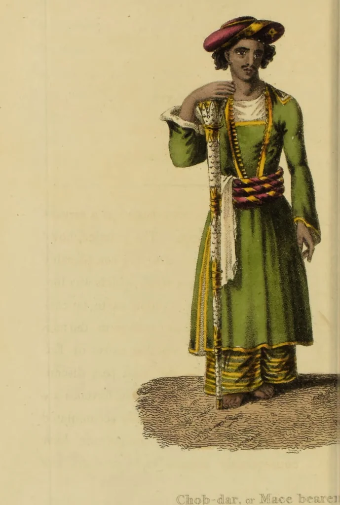 An illustration from Asiatic costumes; a series of forty-four coloured engravings, from designs taken from life: with a description to each subject / By Captain Smith, 44th Regiment., 1828, leaf 70