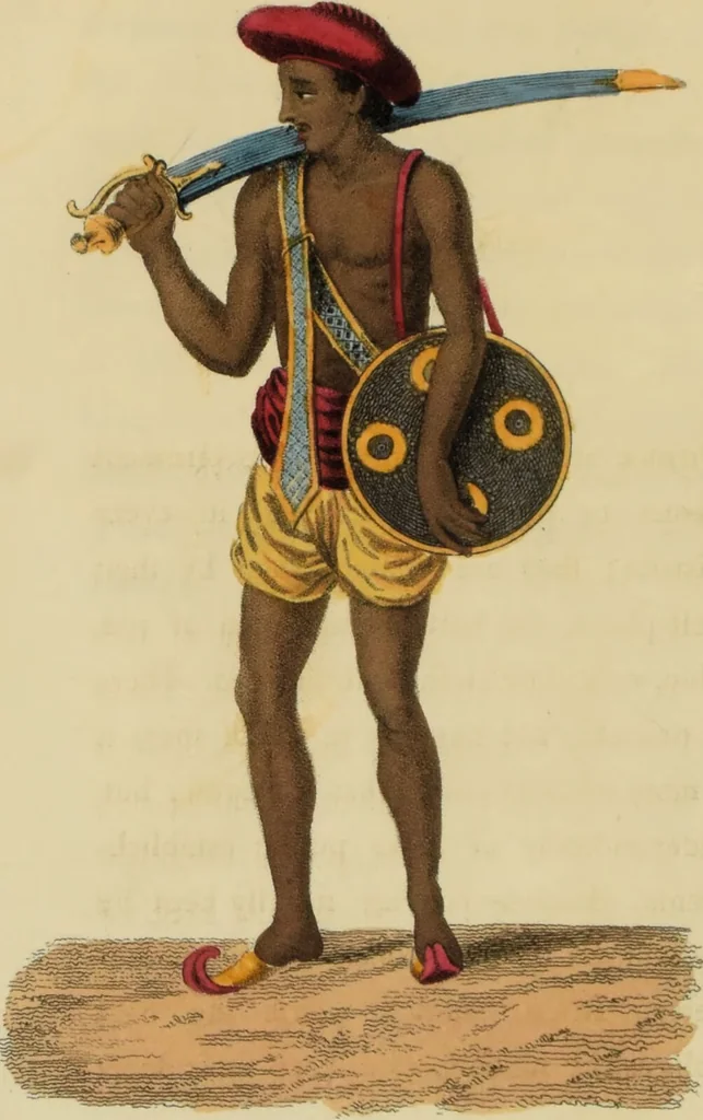 An illustration from Asiatic costumes; a series of forty-four coloured engravings, from designs taken from life: with a description to each subject / By Captain Smith, 44th Regiment., 1828, leaf 74