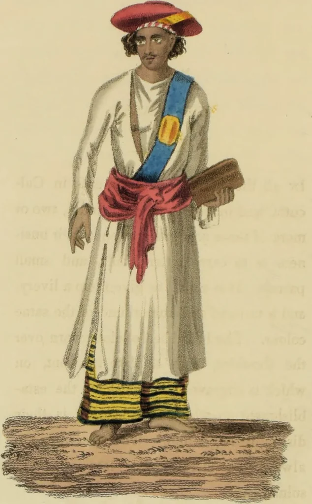 An illustration from Asiatic costumes; a series of forty-four coloured engravings, from designs taken from life: with a description to each subject / By Captain Smith, 44th Regiment., 1828, leaf 78