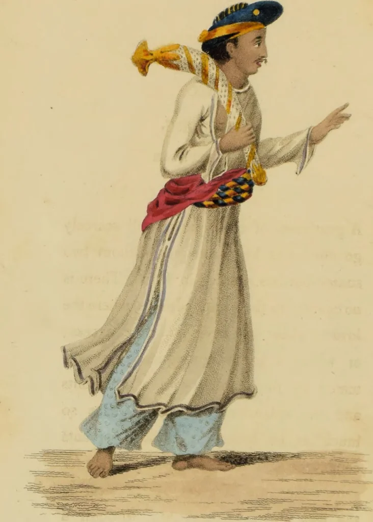 An illustration from Asiatic costumes; a series of forty-four coloured engravings, from designs taken from life: with a description to each subject / By Captain Smith, 44th Regiment., 1828, leaf 82
