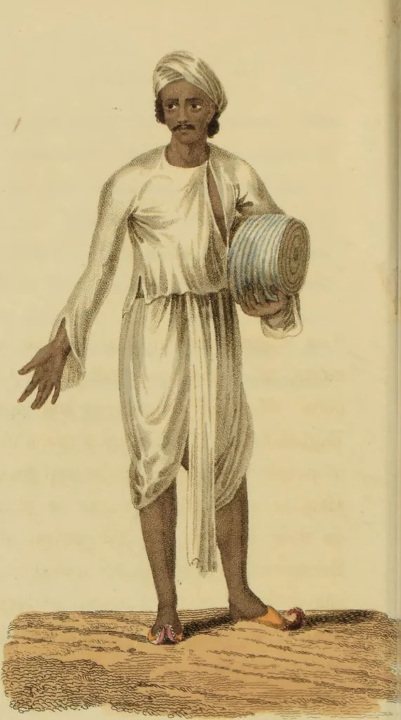 An illustration from Asiatic costumes; a series of forty-four coloured engravings, from designs taken from life: with a description to each subject / By Captain Smith, 44th Regiment., 1828, leaf 90