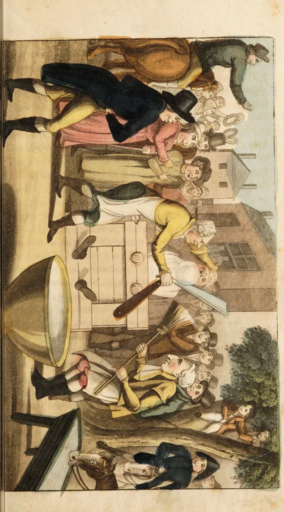 An illustration from Doctor Comicus; or the frolics of fortune. A comic satirical poem, for the squeamish and the queer. In twelve cantos / By a surgeon. Illustrated with numerous plates., 1828, leaf 141