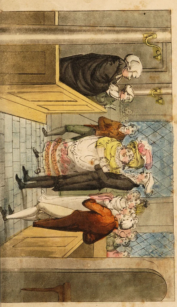 An illustration from Doctor Comicus; or the frolics of fortune. A comic satirical poem, for the squeamish and the queer. In twelve cantos / By a surgeon. Illustrated with numerous plates., 1828, leaf 199
