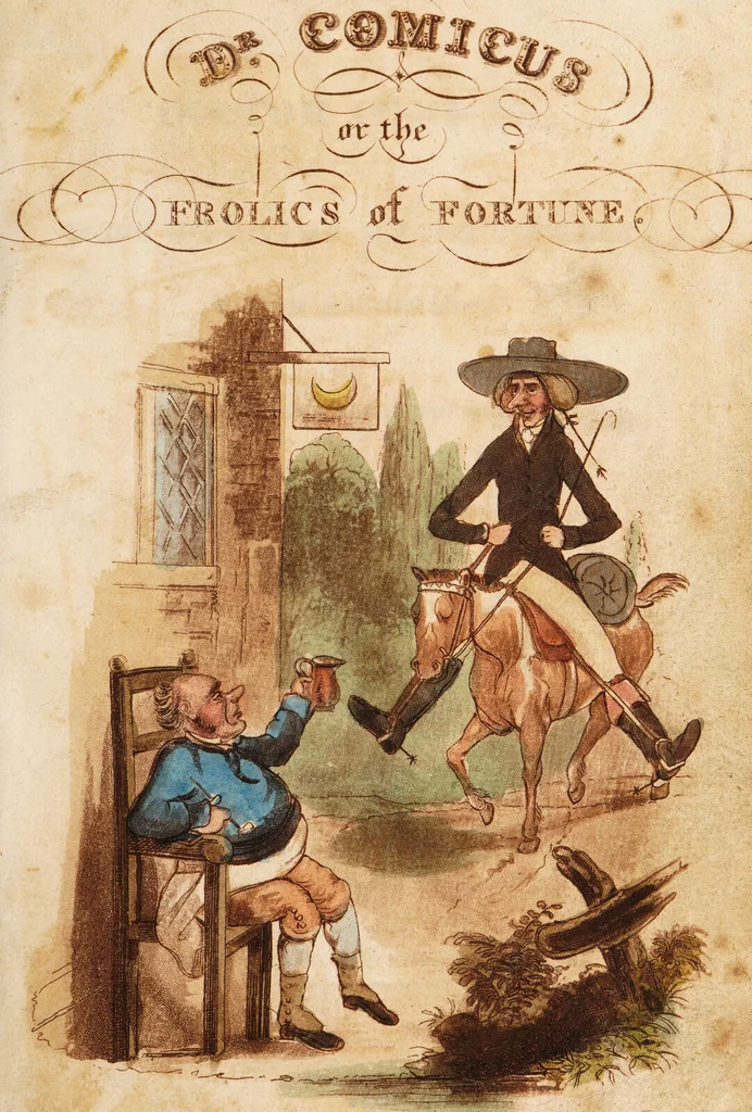 An illustration from Doctor Comicus; or the frolics of fortune. A comic satirical poem, for the squeamish and the queer. In twelve cantos / By a surgeon. Illustrated with numerous plates., 1828, leaf 9