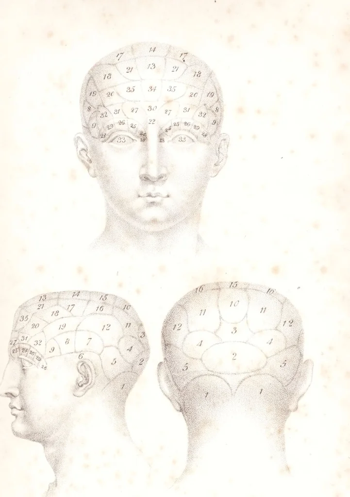An illustration from Phrenology, or The doctrine of the mind : and of the relations between its manifestations and the body / By G. Spurzheim, M.D., 1830, leaf 8