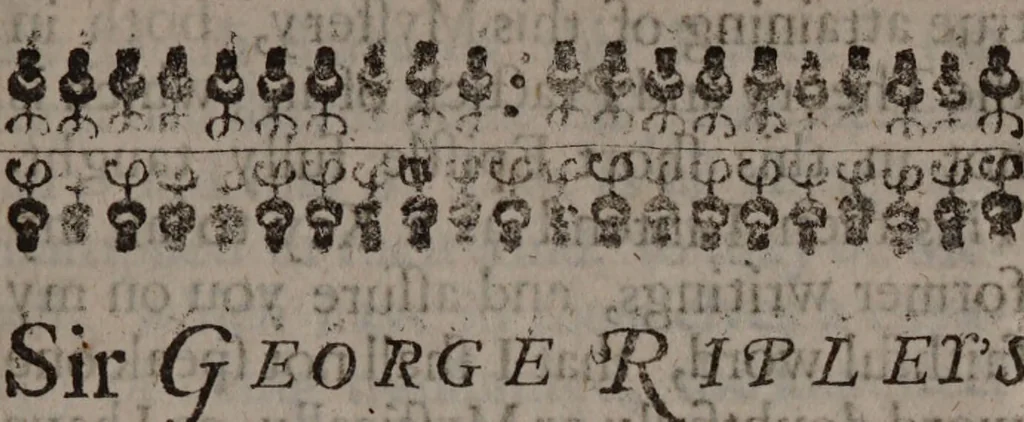 An illustration from Ripley reviv'd: or, an exposition upon Sir George Ripley's hermetico-poetical works. Containing the plainest and most excellent discoveries of the most hidden secrets of the ancient philosophers, that were ever yet published / Written by Eirenaeus Philalethes., 1678, leaf 27