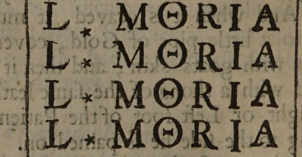An illustration from Unheard-of curiosities: concerning the talismanical sculpture of the Persians, the horoscope of the Patriarkes; and the reading of the stars / Written in French by James Gaffarel. And Englished by Edmund Chilmead., 1650, leaf 236