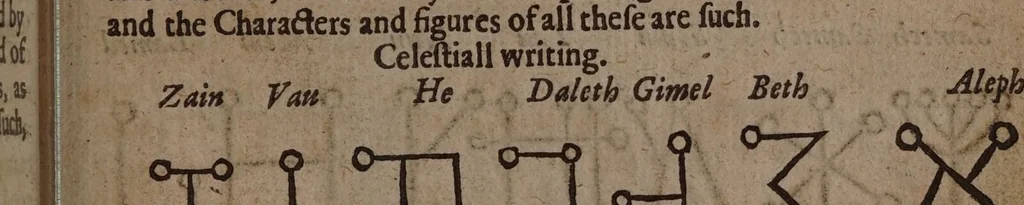 An illustration from Three books of occult philosophy / Written by Henry Cornelius Agrippa of Nettesheim. Translated out of the Latin into the English by J.F[reake]., 1651, leaf 453
