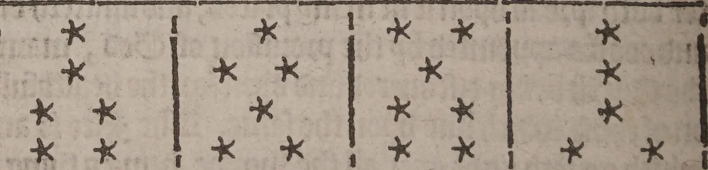 An illustration from The geomancie / of Maister Christopher Cattan Gentleman. A booke, no lesse pleasant and recreatiue, then of a wittie inuention, to knovve all thinges, past, present, and to come. Whereunto is annexed the wheele of Pythagoras. Translated out of French into our English tongue [by Francis Sparry]., 1591, leaf 42