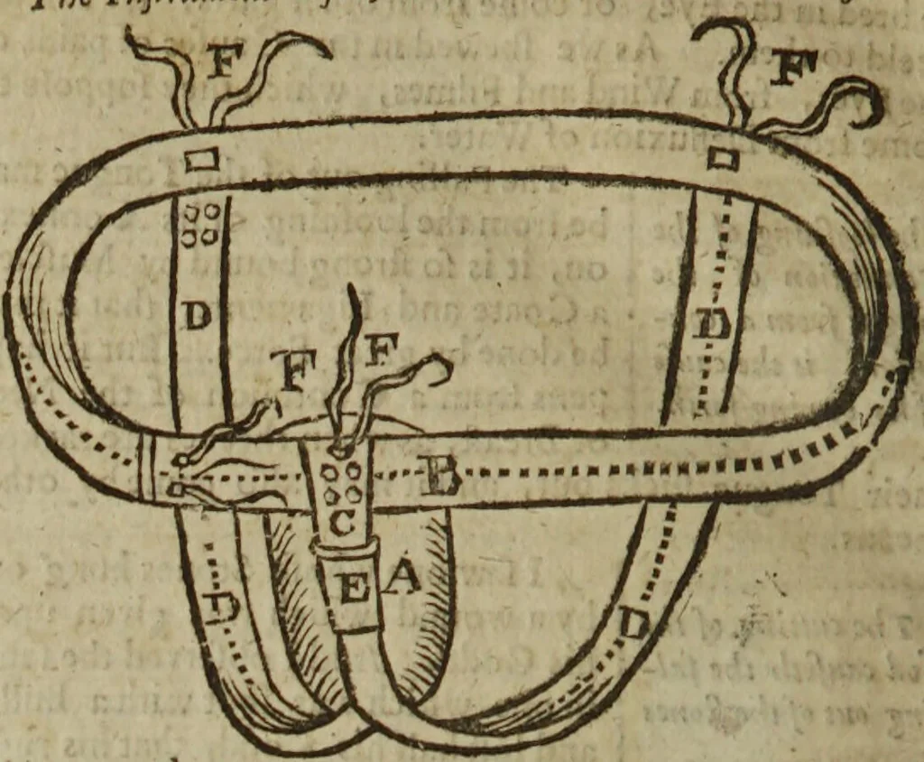 An illustration from Platerus Golden practice of physick : Fully and plainly discovering, I. All the kinds. II. The several causes of every disease. III. Their most proper cures ... In three books, and five tomes, or parts. Being the fruits of one and thirty years travel: and fifty years practice of physick / By Felix Plater, Abdiah Cole, Nich. Culpeper., 1664, leaf 498