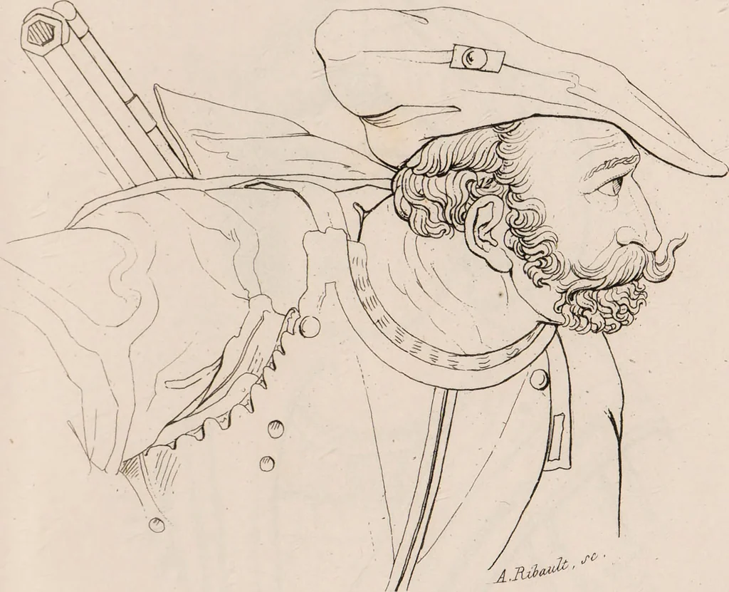 An illustration from Histoire des penchans et des sentimens de l'homme, d'après la doctrine de Gall / Par F.Ch. Ornée de vingt portraits., 1829, leaf 75