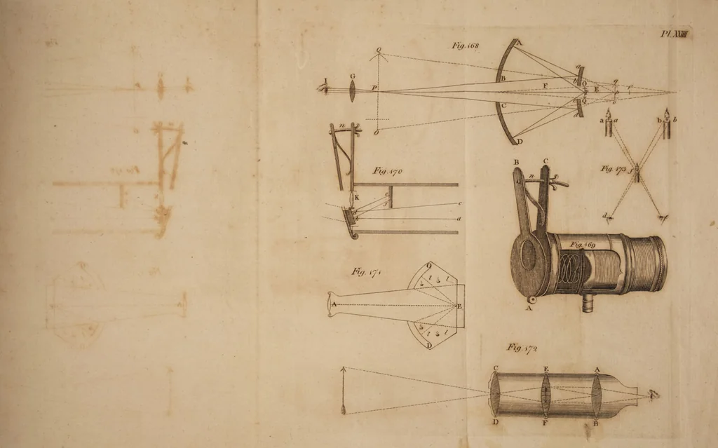 An illustration from The history and present state of discoveries relating to vision, light, and colours / By Joseph Priestley., 1772, leaf 907