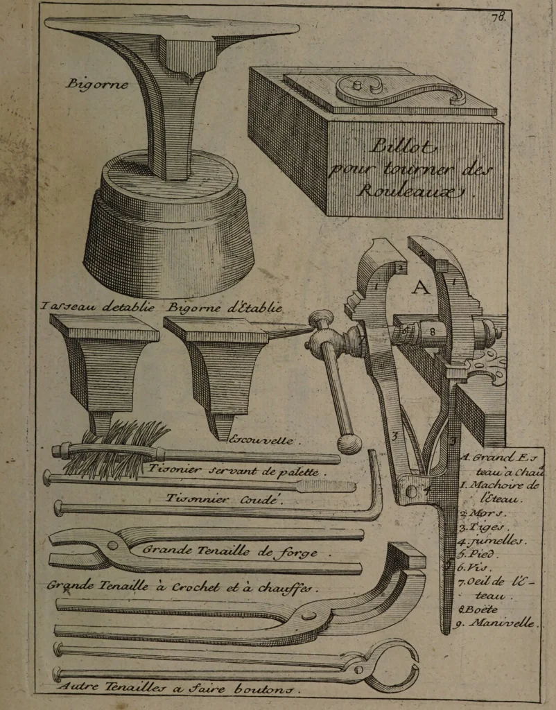 An illustration from Description abregée des principaux arts et metiers et des instrumens qui leurs sont propres. Le tout détaillée par figures / [Anon]., 1743, leaf 131