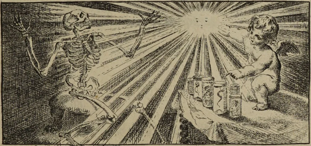 An illustration from Effigies penis humani, injectâ cerâ praeparati exhibens inventa anatomica aliquot nova / et proprio colore typis impressa à Joanne Ladmiral., 1741, leaf 7