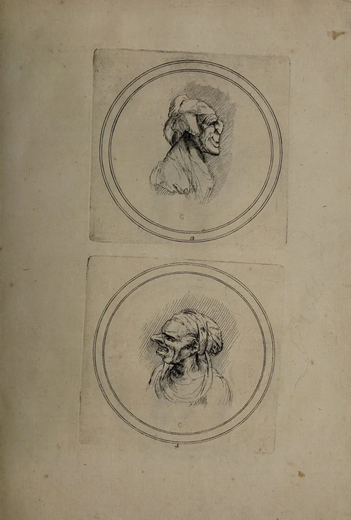 An illustration from Recueil de testes de caractère et de charges / dessinées par Leonard de Vinci ... et gravées par M. le C. de C. [i.e. le comte de Caylus]., 1730, leaf 33