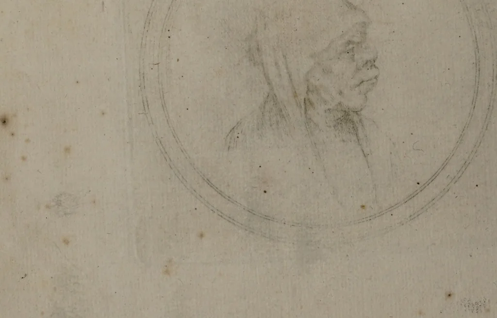 An illustration from Recueil de testes de caractère et de charges / dessinées par Leonard de Vinci ... et gravées par M. le C. de C. [i.e. le comte de Caylus]., 1730, leaf 42